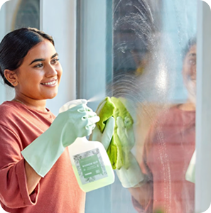 Office window and glass surface cleaning solutions